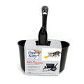 Fresh Kitty 4-in-1 Litter Box Organizer Cleanup Kit – Cat Litter Box Cleaning Supplies – Sweeper & Dustpan, Scooper, Storage Caddy, Black