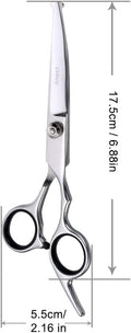 Chibuy Curved dog grooming scissors with Round Tips, Pet Shear for Cats, 4CR Stainless Steel Bending, Professional Tools