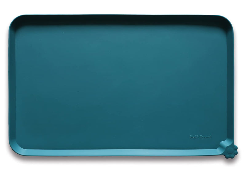 Hoki Found Silicone Pet Feeding Mats Tray - Non Slip Pet Dog Cat Bowl Mats Placemat - Dog Cat Food Mats - Waterproof Dog Pet Cat Feeding Mat -Pet Water Mats for Carpet - Sicilian Ocean