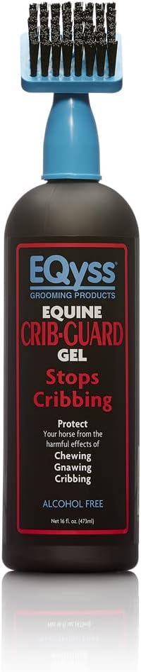EQyss Crib Guard Horse Anti-Chewing Gel with Brush Applicator - Stops Cribbing & Gnawing, Non-irritating, Safe for All S
