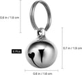 UKCOCO Dog Collar Bell : 6Pcs 16MM Metal Pet Collar Bells with Key Ring for Small Dogs Cats, Clear Sound (Silver)