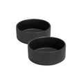 SPUNKYJUNKY 13.5OZ Ceramic Dog and Cat Bowl, Modern Cute Weighted Food Water Bowl for Replacement Black (2 Pack)