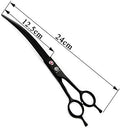 Purple Dragon 9.0 inch Black Dog Grooming Scissors - Downward Curved Shears