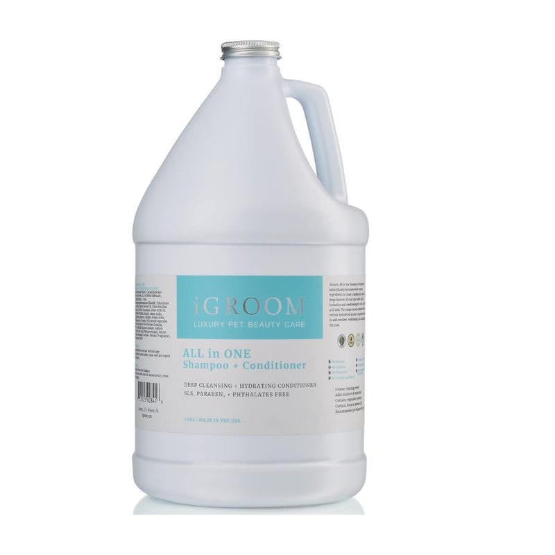 iGroom All-in-One Dog Shampoo + Conditioner, Luxury Pet Beauty Care, Deep Clean All Coat Types, Hydrate and Condition Coat, Made in the USA, Gallon