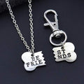 Guqqeuc Best Friend Christmas Gifts Dog Bone Necklace Keychain Set for Dog Human Jewelry Set Pet Owner Birthday Friendsh