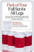 Horze Santa Faux Fur Polyester Christmas Horse Leg Wraps | Pack of Four - Red - One Size