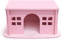 Pink Guinea Pig Hideout with Pee pad: Large Wooden House with Window for Guinea Pigs and Small Animals - Ideal for Cages