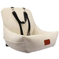 WOOAIDAGG Dog Car Seat for Small Dogs,Ultra-Soft Fabric,2 Storage Pockets & Safety Leash,Adjustable Straps,Easy to Install,Fully Detachable and Washable(Beige)