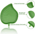 Boao 2 Pieces Leaf Reptile Food Water Bowl Plate Feeding Dish for Tortoise
