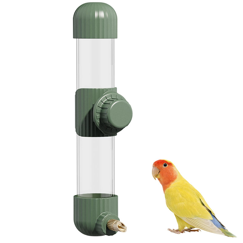 7.4 Fl Oz Bird Water Feeder No Mess Bird Cage Suspended Automatic Water Dispenser Parakeet Cockatiel Finch Lovebirds Budgies Canary (Green,7.4 fl oz (220ml))