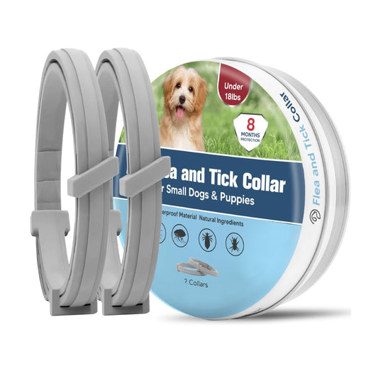 UDyoude Flea Collar for Small Dogs, Flea and Tick Collar for Puppy, Small Dog Flea Collar Under 18 lbs, 8 Months Protection-2P