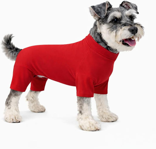 Dog Full Bodysuit – Stretchy Yoga Fabric 4-Leg Dog Pajamas, Breathable & Lightweight Dog Onesie for Indoor & Outdoor, Sh