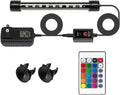 LED Aquarium Light with IP68 Waterproof and Memory Function Submersible Fish Tank Light with Remote and 16 Colors 7.5 In