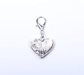 Dog and cat shiny heart shape full rhinestone charm pendant