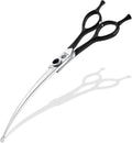 Dream Reach 8" Downward Curved Dog Grooming Scissors for Trimming Face and Paws, Safety Round Tip Shears for Pet Dogs an