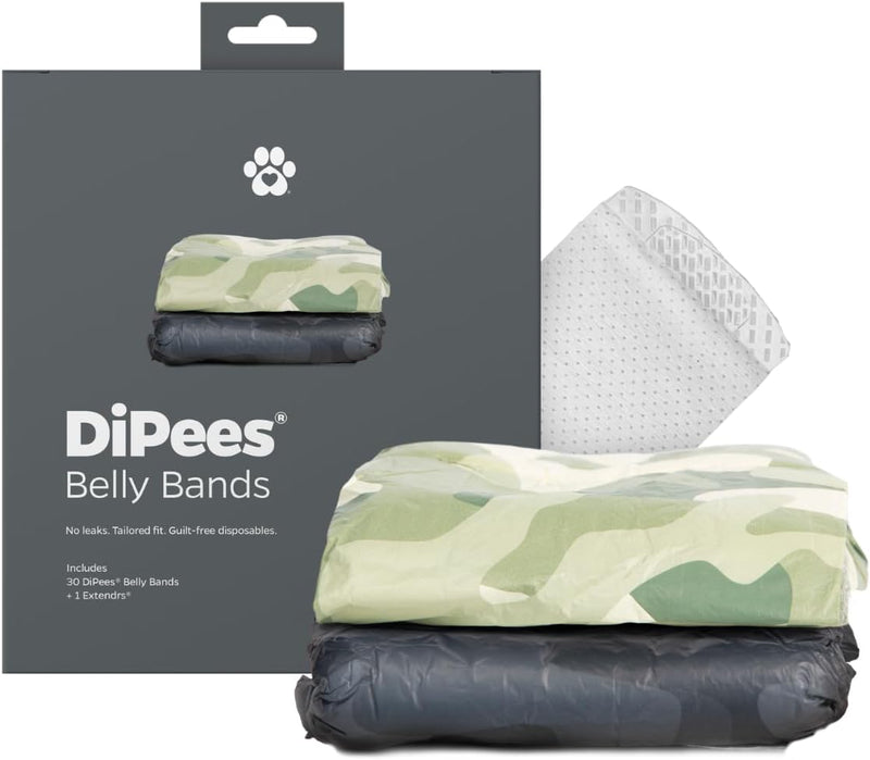 Pet Parents® DiPees™ Odor Control Male Dog Diapers + Extendrs®, Plant-Based Disposable Male Wraps, Leak Proof, Premium D