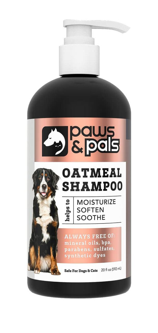 6-in-1 Dog Shampoo and Conditioner for Itchy Skin, Made in USA - 20oz Vet Formula Natural Medicated Best for De-Shedding, Itch Relief, Smelly Odor, Dry Sensitive Skin - Dogs & Cats Oatmeal Pet Wash