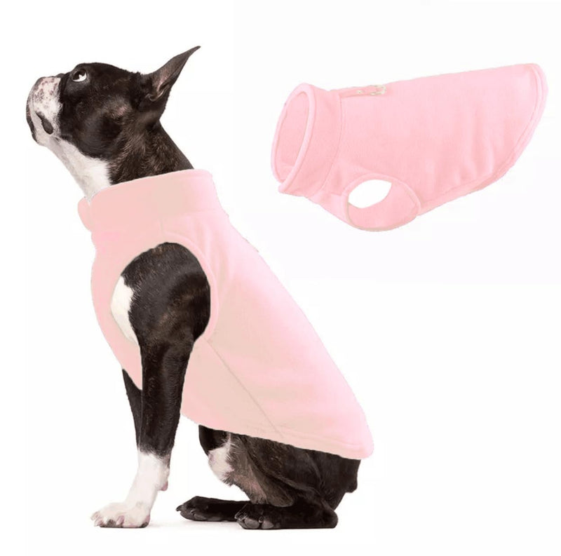 JACKO & CO - Fleece Vest Dog Sweater with Leash Ring - Soft, Warm & Lightweight Pullover Coat for Small & Medium Dogs, Puppies & Cats - Cozy Fall/Winter/Spring Pet Jacket (Pink Lemonade, L 10-16lbs)