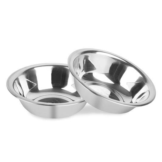 ZUFECY 2-Pack Cat Bowls, 5.5'' Stainless Steel Cat Bowl, Pet Food & Water Dishes, Non-Tip and Easy Clean Kitten Bowls for Small Cats, Indoor/Outdoor Use