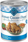 Blue Buffalo Family Favorite Recipes Sunday Chicken Dinner in Gravy Natural Wet Dog Food for Adult Dogs, Grain-Free Recipe with Natural Ingredients, Vitamins & Minerals, 12.5-oz. Can (12 Count)