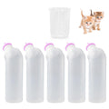 Xuandea 5Pack Kitten Bottle for Nursing Puppy Milk Kitten Bottles Feeding Kit Silicone Nipple for Newborn Pets Kittens, Puppy,Squirrel (Pink)
