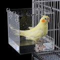 Xxmbbjy Hanging Cube Bird Bath Cage, Transparent Bird Bathtub Bath Shower with Stainless Steel Hooks for Small Bird Canary Parakeet Budgerigar Parrots Crested Myna Cockatiel Lovebird (Small)