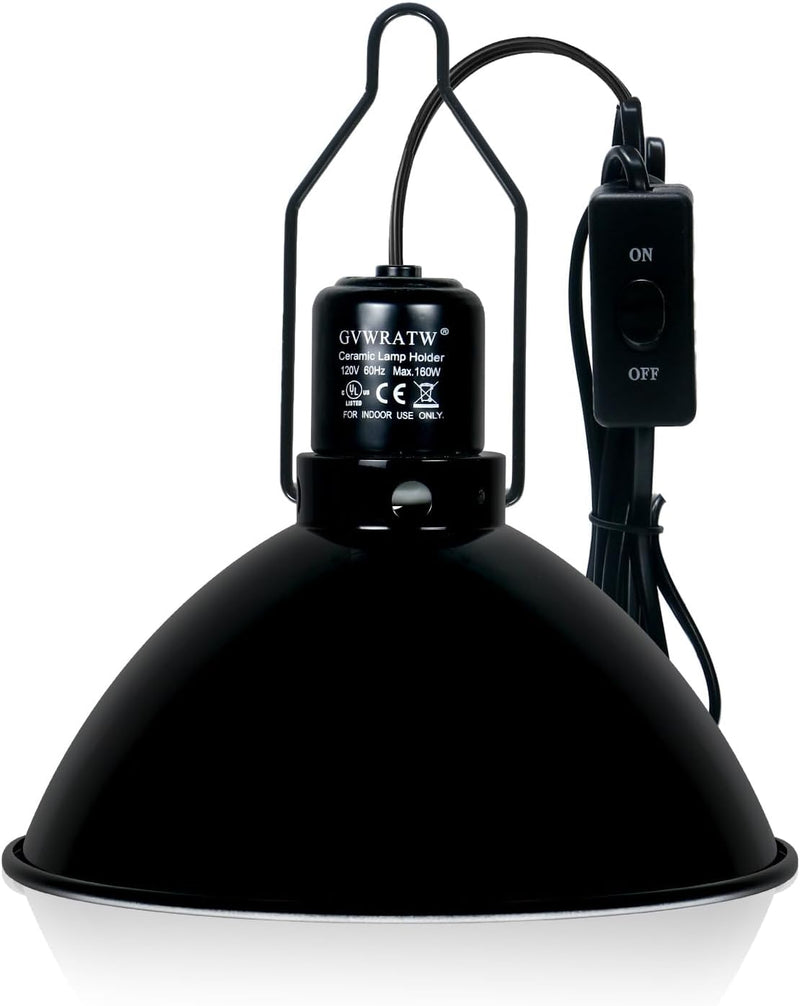 8.5-inch Standard Lamp Dome for Reptile Heating Lamps, Ceramic Heat Emitters, Max 200W for Bearded Dragons, Turtles, Sna
