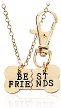 Best Friend Necklace Keychain Set for 2 Dog Bone Tag Necklace Friendship BFF Dog Gifts Best Friend Necklaces Gifts for D