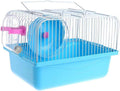 Small Pet Hamster Cage with Running Wheel Water Bottle Food Basin Portable Carrier House Mice Home Habitat for Going Out