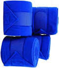 Fleece Horse Polo Wraps Set of 4 Bandages 4" Width, 3 Meters Length (Blue)