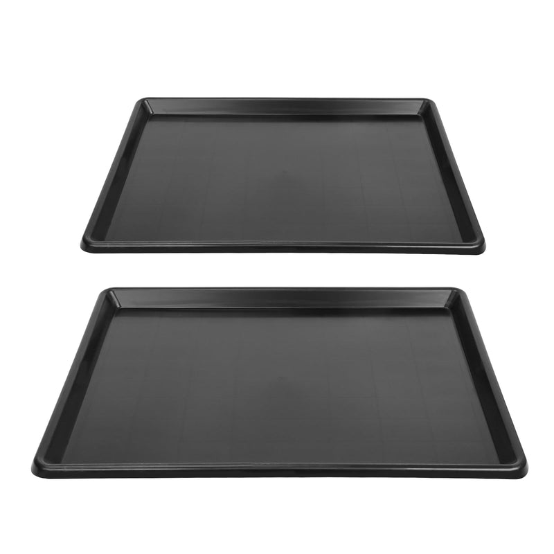 2pcs Waterproof Replacement Trays for Dog Crate，27 x 20.7 inch Multi-Purpose Plastic Boot Mat, Shoe Tray, Floor Protection, Dog and Cat Food Bowls