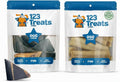 123 Treats Natural Dog Chew Bundle – 50 Count Cow Hooves + 1 lb Assorted Lamb, Beef, Pork & Chicken Jerky | Long-Lasting