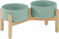 Havniva 6.1inch Ceramic Raised Dog Bowl with Stand, Double Dog Bowls Elevated for Small and Medium Breed Dog Food and Water Bowl Set Non-Slip Dog Dish Large Capacity Feeding Pet Water Bowl