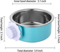 QIYADIN Stainless Steel Removable Pet Food Bowl, Anti-overturn Water Feeder Container, Suitable for Small Dog/Cat/Rabbit, 2 Set of Crate Bowls, Easy to Install and Clean