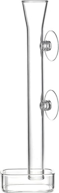 LINLAN 7.87-inch Glass Shrimp Feeder, Aquarium Feeding Tube and Square Bowl with Two Suction Cups, Prevent Food from Spr