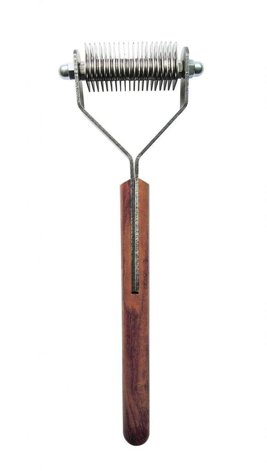 Mars Coat King Original Dematting Undercoat Grooming Rake Stripper Tool for Dogs and Cats, Stainless Steel with Wooden Handle, Made in Germany, 20-Blade