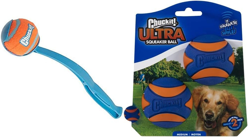 Chuckit! Sport 12M Dog Ball Launcher and Ultra Squeaker Ball (2 Pack)