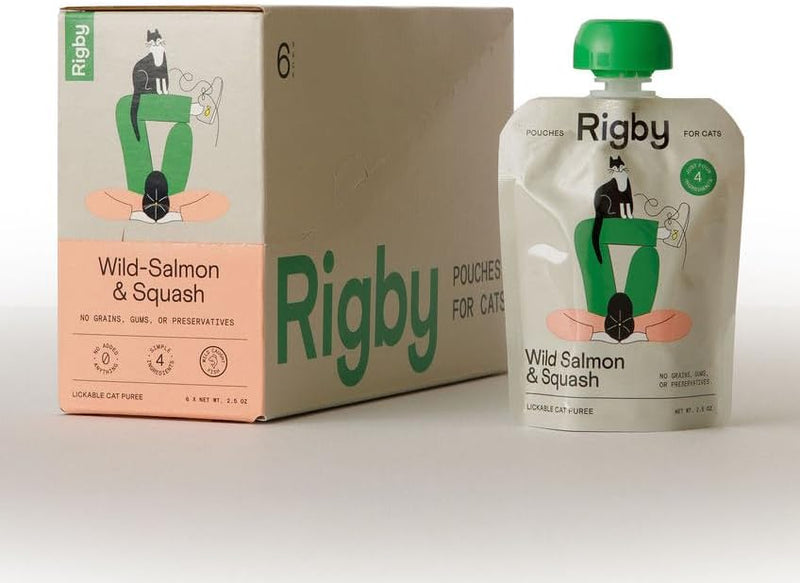 Rigby Essential Cat Treats, Wild-Caught Alaskan Salmon Lickable Pouches