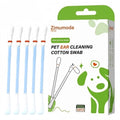 zimumoda 50 Pcs 2-in-1 Pet Ear Cleaning Cotton Swabs for Dogs & Cats - Essential Oil Infused Cat Ear Cleaner - Gentle Ear Wax Removal - Soothing Itch & Freshness - Individually Wrapped for Easy Use