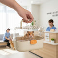 Hamster Carrier Cage with Water Bottle for Golden & Dwarf Hamsters, Travel Cage for Small Animals, Easy-Carry Transparen