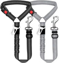 2 Packs Pet Rope Safety Leash,Pet Seat Belt,Circular Ring,Stretchable,Elastic,Reflective Dog Chain,3 in 1 Pet Dog Car Seatbelt Leash for Small,Medium Cats and Dogs,Black + Gray