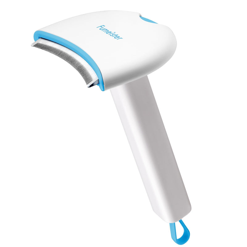 Fumeister Pet Undercoat Deshedding Tool for Dogs - Wide Curved Undercoat Brush for Effortless Pet Deshedding, Loose Hair Remover for Dogs & Cats (Blue)