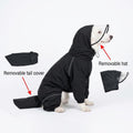 Dog Raincoat for Medium Large Dogs,rain Jacket Coat, Full Leg Coverage Waterproof Rain Suit with Detachable Hood & Tail, Reflective Strips, Snag-Free Top Zipper (Black for Boy, X-Large)