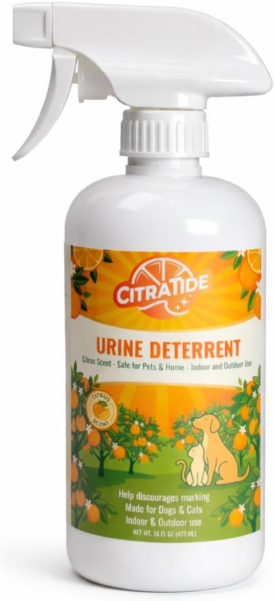 Urine Deterrent Spray for Dogs & Cats – Heavy Duty Plant-Based Formula Prevents Marking on Floors, Furniture & Carpets –