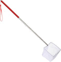 3 Inch Aquarium Net, Fish Net for Fish Tank with 8.6" to 39" Long Extendable Stainless Steel Handle Red Small Square Fin