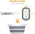 Goderewild Collapsible Pet Bathtub, 7.1 Gal (27L) - Foldable Bathing Tub with Drain Plug for Dogs & Cats Under 30 lbs - Multi-Use as Laundry Basket, Storage Organizer, Camping Sink (Grey)
