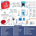 Rubyloo Pet Travel Bundle – Original Doggy Bag (Paw Print) + Vet-Approved Pet First Aid Kit for Dogs & Cats