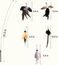 Yauende Cat Feather Toys, Indoor Cat Interactive Toys, 2 PCS Flexible Wire and 5 PCS Cat Feather Toys, for Bored Indoor Cats, Indoor Cat Chase Toys