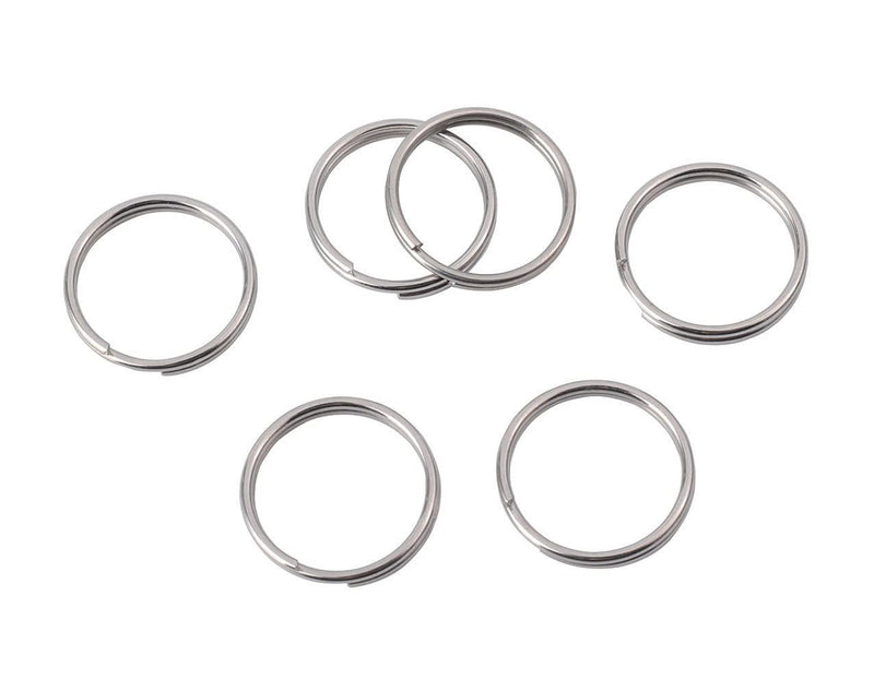 1/2 Inch Split Key Rings,Stainless Steel Dogs Cats ID Tag Mini Thick Keyrings,16mm Small Key Chain Ring for Dogs Tag,Craft,Car Keys,Women and Men Car Key Rings - Pack of 50 Pcs