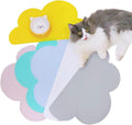 Love Dream Silicone Pet Feeding Food Mat with Raised Edge, Anti-Slip Waterproof Pet Bowl Mat Placemat for Dog and Cat (White)